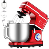 Garvee 7.5 QT Stand Food Mixer, 10-Speed Tilt Head, Stainless Steel Bowl, Red, Compact Kitchen Electric Mixer