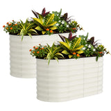 Garvee 2 Pack Galvanized Raised Garden Beds - 4x2x2ft Beige Rust-Resistant Planter Box for Vegetables and Flowers Outdoor - Beige(Rubber Edge)