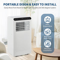 Garvee 10000BTUs Portable Air Conditioner, 4-in-1 Portable Air Conditioner & Heater，Quiet Cooling & Heating, Dehumidifier, Fan Modes for Room Up to 450 Sq. Ft, Auto Swing, 24 Timer, White