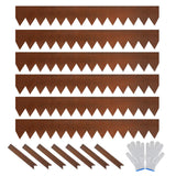 Garvee Galvanized Steel Landscape Edging 6-Pack With Stakes For Yard Pathway & Flower Beds, Flexible Metal Edging, Weather-Resistant, Garden Design - 40*6Inch 6-Pack Rust Brown