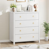 Garvee Dresser for Bedroom 37" Tall with 4 Drawers White Large Clothes Storage Cabinet for Closet Nursery Living Room Hallway