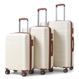 Garvee 3 Piece Hardshell Luggage Set Expandable Suitcase Set with TSA Locks for Travel 20"/24"/28" ABS Lightweight Black