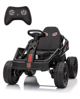 Garvee 24V Kids Power 4 Wheels Electric Go Kart for Big Kids, Adjustable 16in Seat, Black