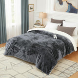 Garvee Heated Blanket King Size Electric Blanket with Dual Controls for Bed and Sofa 90"x100" Grey - Grey