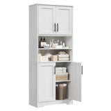 Garvee Tall Bathroom Cabinet Freestanding Storage Cabinet 67" Antique White for Kitchen Pantry Living Room - Antique White