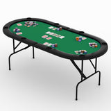 Garvee 71" Foldable Poker Table for 8 Players with Padded Rails & Cup Holders, Portable Game Table for Texas Holdem, Blackjack, Dominoes, Green