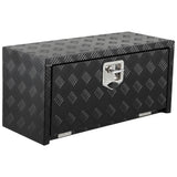 Garvee 24 in Heavy Duty Aluminum Tool Underbody Box Waterproof Truck Storage Organizer Chest for Pick Up Truck Bed RV Trailer 30" X 12" X 14" Black - Black