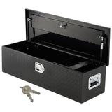 Garvee 48 Inch Aluminum Truck Tool Box, Truck Bed Storage Box with Security Lock and Wider Handles, Heavy Duty Waterproof Tool Box Organizer Chest for Pick Up Truck Rv Trailer - Black - Black