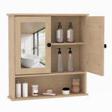 Garvee Medicine Cabinet Wall Mount Adjustable Shelf Bathroom Cabinet 23x22.1x5.1 Inch White - Oak