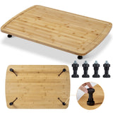 Garvee Bamboo Stovetop Cover Cutting Board with Legs and Juice Grooves, Extra Large, Natural Wood, For Gas Burners and RV Stove