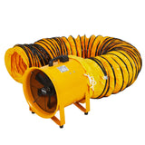 Garvee 12 Inch Heavy Duty Utility Blower Fan With 32.8ft Vinyl Hose For Crawl Spaces Attics Basements Workshops Garage, Portable Industrial Exhaust Fan, 3500 CFM, Steel, Aluminum Alloy, Black - 12-Inch Tubular Axial Exhaust Fan, 585W 3500Cfm, With 10-Meter Flexible Pvc Tubing, 110-120V, Us Standard, Yellow.