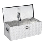 Garvee Aluminum Truck Bed Tool Box Waterproof Lockable Storage Heavy Duty Toolbox for Pickup Beds, RVs & Trailers, Secure Organizer with Side Handles & Gas Strut Lid - Sliver
