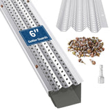 Garvee Gutter Guard Leaf Guards 6in Width 17 PCS 50 Ft Total Length Aluminum Rust-Resistant
