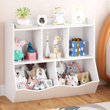 Garvee Speelgoedrek 2-in-1 mit 5 Fächern, Bücherregal für Kinder, robustes Material, ideal für Spielzimmer und Kindergarten - White