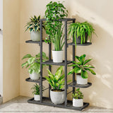 Garvee 5-Tier 7-Tier Metal Plant Stand Heavy Duty Waterproof Indoor Outdoor Plant Shelf Large Capacity Black - Silver