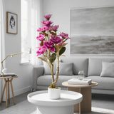 Garvee Large Pink Artificial Magnolia Tree - 3.1FT Faux Plant with 12 Lifelike Flowers, White Speckled Planter - Indoor Home, Office, Bedroom Decor, Size 95