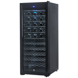 Garvee 80 Bottle Wine Cooler Refrigerator, Adjustable Shelves, Digital Temperature Display, Glass Door, Large Capacity, Black