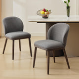 Garvee Dining Chairs Set of 2 Modern Upholstered Kitchen Chairs Ergonomic Back Support Wood Legs 265lbs Capacity - Dark Gray