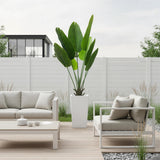 Garvee 4.7FT Artificial Banana Leaf Tree Indoor, 56" Bird of Paradise Faux Floor Plant with White Tall Planter for Living Room Bedroom Garden Patio