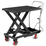 Garvee Hydraulic Lift Table Cart 330 LBS Capacity Single Scissor Lift Table 28.5 in Height Black for Material Handling - Black