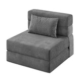 Garvee 4-in-1 Folding Sofa Bed & Chair Bed Convertible Sleeper Loveseat Sofa Couch Dark Gray for Living Room Bedroom Guest Room - Gray (1 Pack)