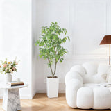 Garvee Artificial Ficus Tree Realistic Evergreen Indoor Outdoor Durable UV-Resistant PE Pot Living Room Office Decor