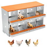Garvee 8 Compartment Chicken Nesting Box, Galvanized Steel, Easy to Clean, Ventilated, Secure Egg Protection