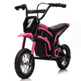 Garvee Kids Ride On Electric Dirt Bike 24V 350W, Kids All Terrain Motorcycle, Adjustable Speed, Shock Absorption, Black - Pink No. 7