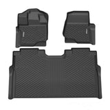 Garvee Floor Mats for 2015-2025 Ford F150 SuperCrew Cab, All Weather TPE Rubber, Black, Custom Fit
