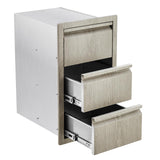 Garvee Stainless Steel Outdoor Kitchen Triple Drawers 14.7"W x 18.5"D x 24.5"H, Heavy Duty, Weather-Resistant, Patio Grill Storage