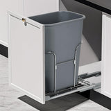 Garvee Pull Out Trash Can Under Cabinet, Stainless Steel Slide Out Shelf for 35L Kitchen Sink, Adjustable, Space-Saving, Durable
