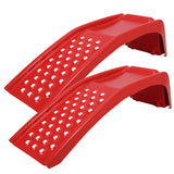 Garvee Car Ramps Set 8000lbs Auto Ramp, Heavy-Duty Steel, Portable, Red, 35"L x 13"W x 9"H - Red