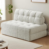 Garvee Folding Sofa Bed Full Corduroy Beige - Foldable Couch with Pillow, Convertible Sleeper Chair, Portable Mattress for Compact Living - Beige