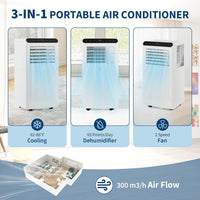 Garvee 10000BTUs Portable Air Conditioner, 4-in-1 Portable Air Conditioner & Heater，Quiet Cooling & Heating, Dehumidifier, Fan Modes for Room Up to 450 Sq. Ft, Auto Swing, 24 Timer, White