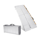 Garvee 5Ft Aluminum Wheelchair Ramp Portable 600Lb Capacity Foldable Lightweight Non-Slip Surface Safety Lock for Home,Steps Cars,SUV,Doors Curbs - Silver