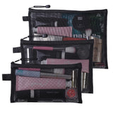 Garvee Multipurpose Mesh Makeup Bags Set – Transparent Zippered Cosmetic Pouches – Travel Organizer for Office Supplies, Toiletries, Stationery – 6 Pack, Various Sizes, Clear