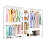 Garvee Heavy Duty L Shaped Clothes Rack for Corner, Load 1631LBS, Portable Wardrobe Closet, 70.5"H x 85.4"L x 17.4"W, Carbon Steel