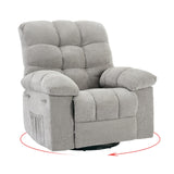 Garvee Rocking Recliner Chair, 360° Swivel Rocker Chair for Living Room, Upholstered Fabric Glider Nursery Chair with Side Pockets for Small Spaces, q235 Steel Frame Lazy Boy Recliner Single Sofa