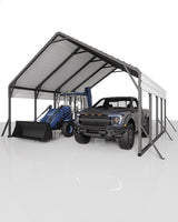 Garvee 20'x20'x13' Metal Carport for 2 Cars, Heavy Duty, Reinforced Frame, Tall, 800 Lbs, Snow Resistant