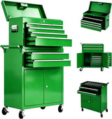 Garvee 8-Drawer Rolling Tool Chest 2-in-1 High Capacity Tool Storage with Locking System and Wheels for Garage Workshop, 24.37"W x 12.99"D x 40.38"H, Green