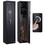 Garvee 5-6 Gun Safe for Rifles & Pistols with Digital Keypad, Adjustable Rack, Removable Shelf, Heavy Duty Security Cabinet for Home Office Closet, Black