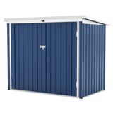 Garvee Metal Garbage Enclosure with Front Double Doors and Top Opening - Outdoor Trash Bin Shelter, Durable Galvanized Steel, Weather Resistant, 80 Cu.Ft, Gray - Navy Blue