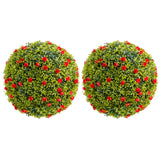 Garvee Large Artificial Topiary Balls Set of 2 with Hanging Chains for Indoor and Outdoor Decor, 8 Inches, Green