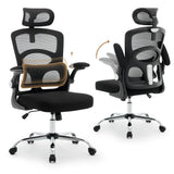 Garvee Office Chair Ergonomic Desk Chair with Adjustable Headrest for Home Office Gaming Room, Black Mesh, High-Back, Rolling Swivel, 5'5"-6'2" - Black