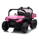 Garvee 24V 4WD Electric Ride On Dump Truck for Kids, 2 Seater, Remote Control, All-Terrain, Red
