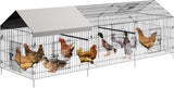 Garvee Chicken Coop 130"×40" Metal Chicken Runs with Cover for Yard, Small Animals, Ducks, Rabbits, Hens, Outdoor, Durable, Spacious - Black