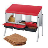Garvee Chicken Nesting Box with Nesting Pads, Galvanized Steel, Roll Away Egg Collection & Swing Perch, Easy-Clean, Heavy Duty for Chicken Coop