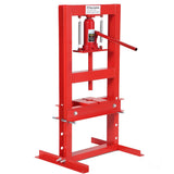 Garvee 6-Ton Heavy Duty Hydraulic H-Frame Shop Press with Adjustable Height Table, Metal Stamping Plates, Red for Auto Repair and Metalworking - Red