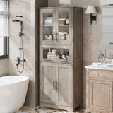 Garvee Double Door Tall Cabinet Slim Storage Durable Material Modern Design Easy Assembly Gray 60x30x170 cm - Grey - Doppeltür