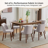 Garvee Modern Upholstered Dining Chairs 2-Pack Ergonomic Backrest Comfortable Padding Rubberwood Legs Linen Fabric For Dining Room Living Room - Light Grey